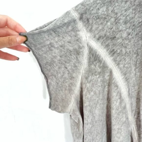 ALL SAINTS Asymmetrical Oversized Distressed Lagenlook Tee in Grey Size 6 - Picture 10 of 13